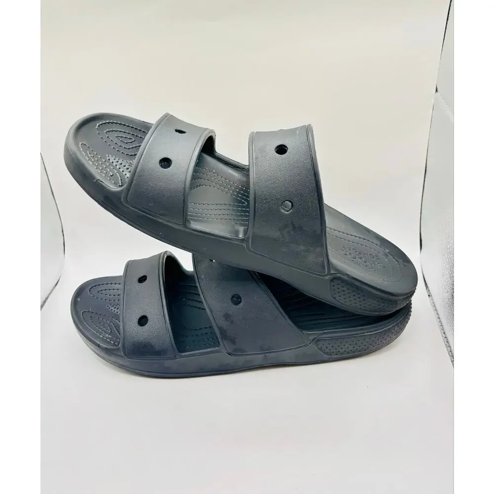 Crocs Men sz 12 women 14 Unisex black slippers comfortable recovery sandals